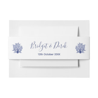 Cintas Para Invitaciones Elegante boda Peacock azul y blanco personalizado