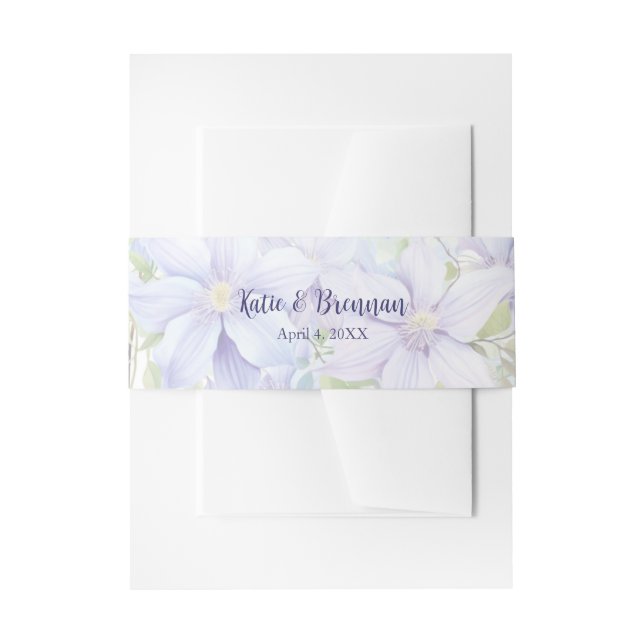 Cintas Para Invitaciones Elegante Boda Periwinkle (Anverso Ejemplo)