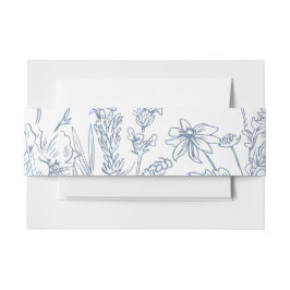 Cintas Para Invitaciones Elegante Boda Periwinkle Blue Wildflower