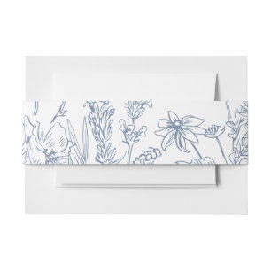 Cintas Para Invitaciones Elegante Boda Periwinkle Blue Wildflower