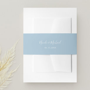 Cintas Para Invitaciones Elegante Boda personalizado azul turbio