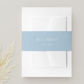 Cintas Para Invitaciones Elegante Boda personalizado azul turbio
