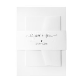 Cintas Para Invitaciones Elegante Boda personalizado de caligrafía negra