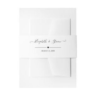 Cintas Para Invitaciones Elegante Boda personalizado de caligrafía negra