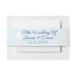 Cintas Para Invitaciones Elegante Boda personalizado de flor azul