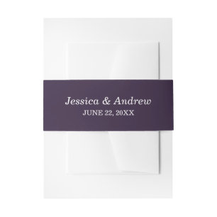 Cintas Para Invitaciones Elegante Boda púrpura personalizado