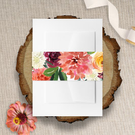 Cintas Para Invitaciones Elegante Boda Romántica de Acuarela Floral Dahlia