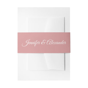 Cintas Para Invitaciones Elegante Boda Rosa Amor Minimalista
