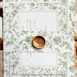 Cintas Para Invitaciones Elegante Boda Sage Chinoiserie