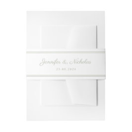Cintas Para Invitaciones Elegante Boda Sage Green Script