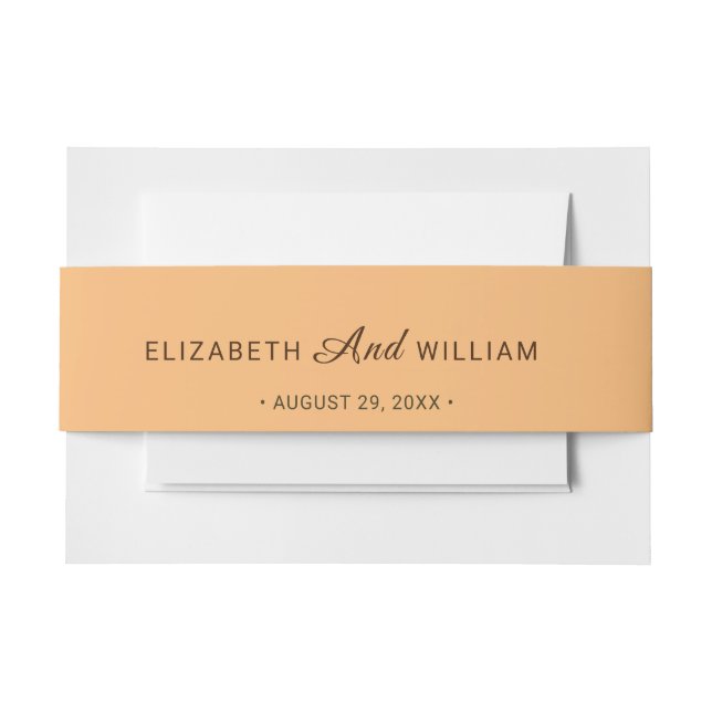 Cintas Para Invitaciones Elegante Boda simple de monograma de engrase (Anverso Ejemplo)