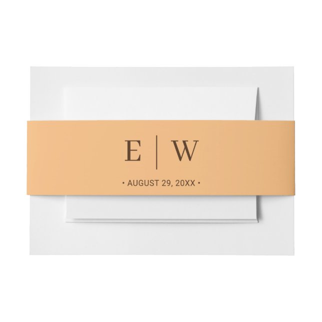 Cintas Para Invitaciones Elegante Boda simple de monograma de engrase (Anverso Ejemplo)