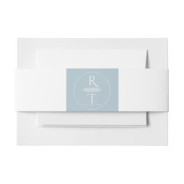 Cintas Para Invitaciones Elegante Boda simple de monograma gris blanco