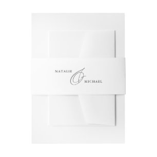 Cintas Para Invitaciones Elegante Boda simple de nombres y nombres Minimali