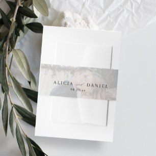 Cintas Para Invitaciones Elegante boda superpuesto de foto