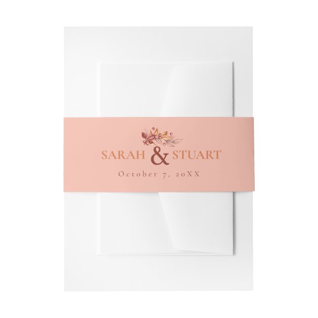 Cintas Para Invitaciones Elegante Boda Terracotta de tono de Otumn Earth (Anverso Ejemplo)