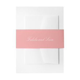 Cintas Para Invitaciones Elegante Boda Tradicional de Color Coral Rosa