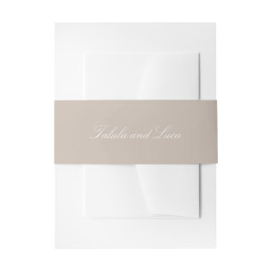 Cintas Para Invitaciones Elegante Boda Tradicional Neutral Arenosa