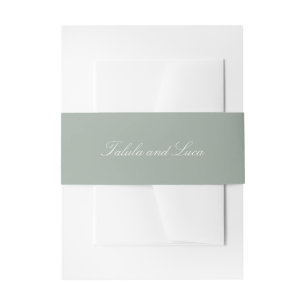 Cintas Para Invitaciones Elegante Boda Tradicional Verde Salvia
