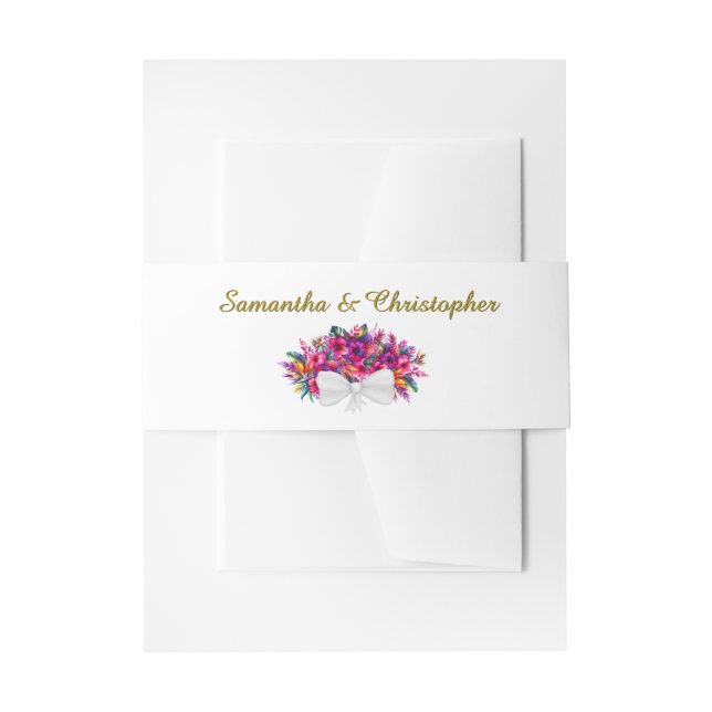 Cintas Para Invitaciones Elegante Boda Tropical Hibiscus Flowers (Anverso Ejemplo)