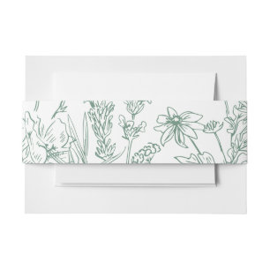 Cintas Para Invitaciones Elegante Boda Verde de la Primavera de los Flores