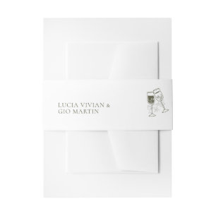 Cintas Para Invitaciones Elegante Boda verde de madera de oliva