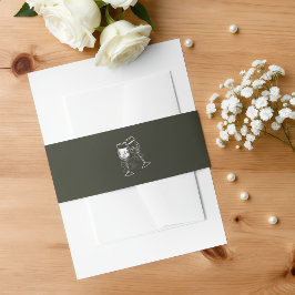 Cintas Para Invitaciones Elegante boda verde de madera de olivo