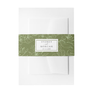 Cintas Para Invitaciones Elegante Boda verde de sabio floral