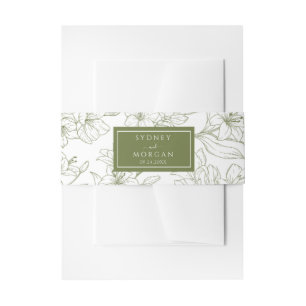 Cintas Para Invitaciones Elegante Boda verde de sabio floral
