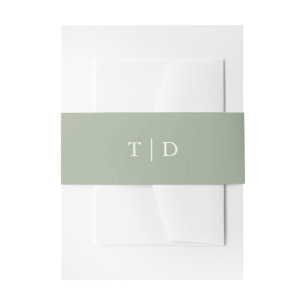 Cintas Para Invitaciones Elegante Boda Verde Menta Monograma Moderno