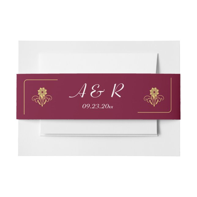 Cintas Para Invitaciones Elegante Boda victoriano (Anverso Ejemplo)