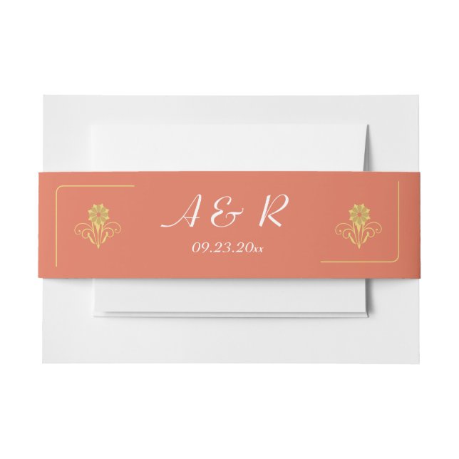 Cintas Para Invitaciones Elegante Boda victoriano (Anverso Ejemplo)