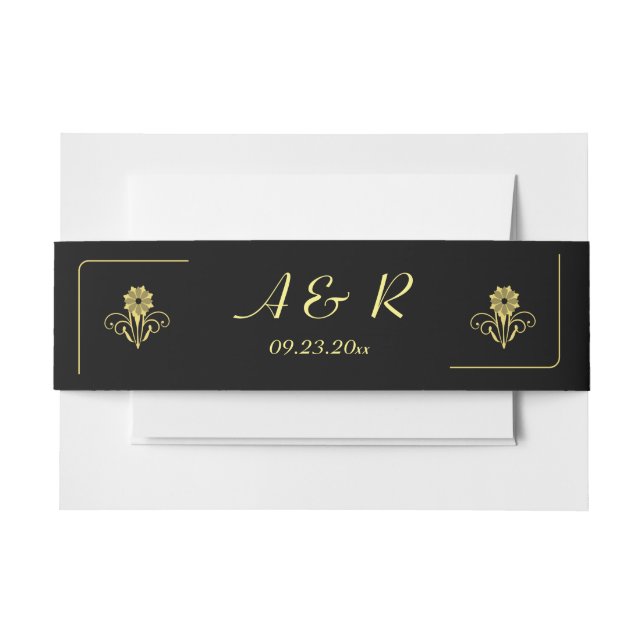 Cintas Para Invitaciones Elegante Boda victoriano (Anverso Ejemplo)