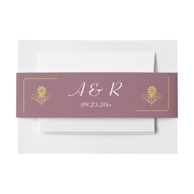 Cintas Para Invitaciones Elegante Boda victoriano (Anverso Ejemplo)