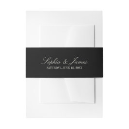Cintas Para Invitaciones Elegante Boda Vintage Negro Marfil