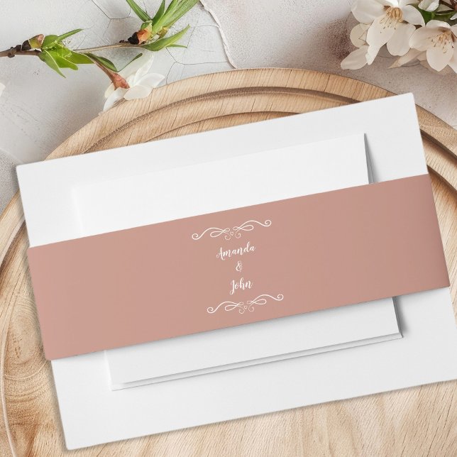 Cintas Para Invitaciones Elegante caligrafía de bodas Rosa de oro clásico (Subido por el creador)
