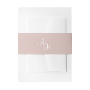 Cintas Para Invitaciones Elegante caligrafía Monograma rosa