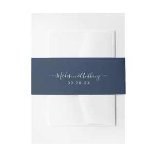 Cintas Para Invitaciones Elegante caligrafía nombre marina azul