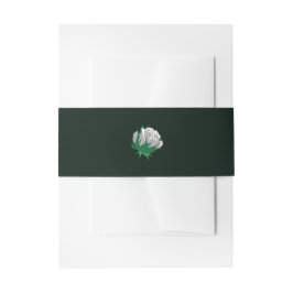 Cintas Para Invitaciones Elegante camellia blanca en verde