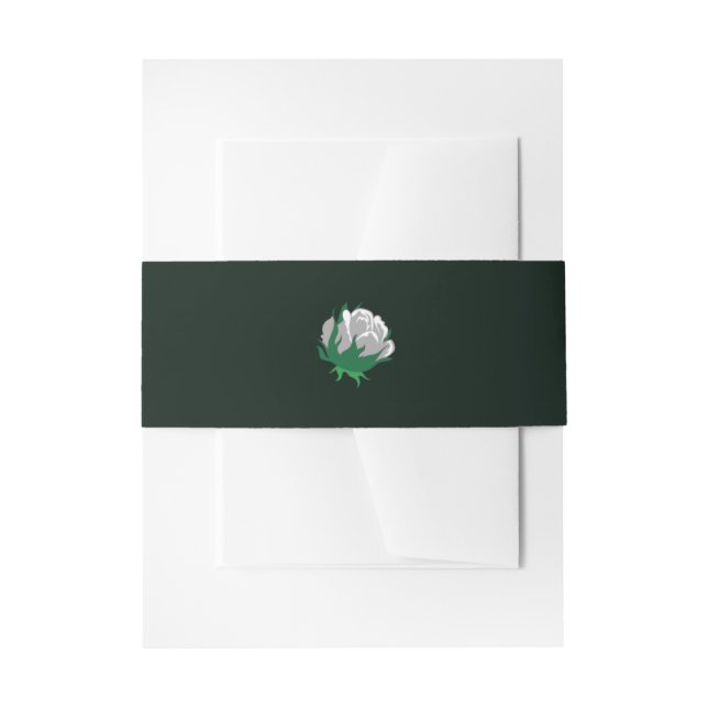 Cintas Para Invitaciones Elegante camellia blanca en verde (Anverso Ejemplo)