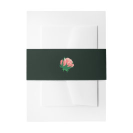 Cintas Para Invitaciones Elegante camellia rosa en verde