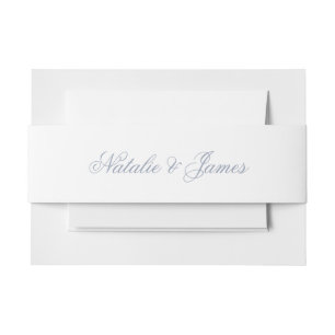 Cintas Para Invitaciones Elegante Capricho Azul Polvoriento Dinero Antiguo