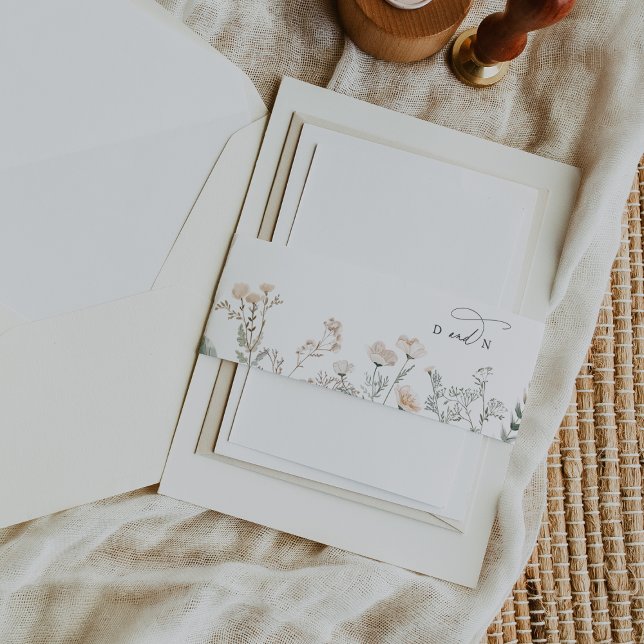 Cintas Para Invitaciones Elegante Charm Garden Boda Invitación Belly Banda (Subido por el creador)