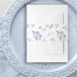 Cintas Para Invitaciones Elegante Chinoiserie Dusty Blue