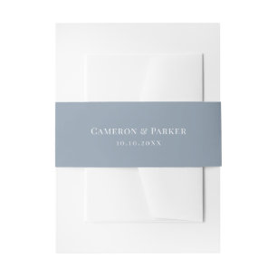 Cintas Para Invitaciones Elegante Cinturón de Boda en Azul Polvoriento en M