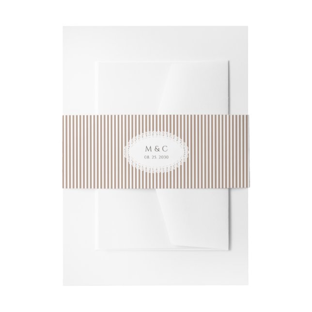 Cintas Para Invitaciones Elegante Círculo de Encaje de Raya Nupcial (Anverso Ejemplo)