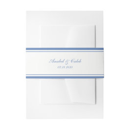 Cintas Para Invitaciones Elegante Clásico Boda Marco Borde Azul Polvoriento