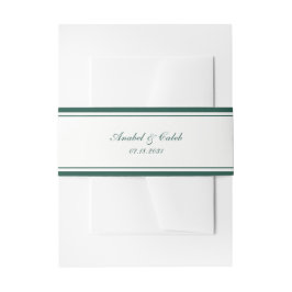 Cintas Para Invitaciones Elegante Clásico Marco de Borde Verde Oscuro Boda