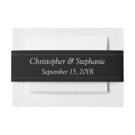 Cintas Para Invitaciones Elegante Clásico Personalizable Boda Letra Blanca