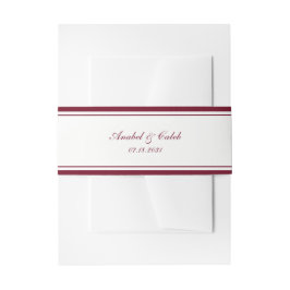 Cintas Para Invitaciones Elegante Clásico Rojo Burdeos Marco de Boda